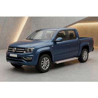Бокові пороги Maya Red-Grey (2 шт., Алюміній) Volkswagen Amarok 2010-2022 рр. фото 1