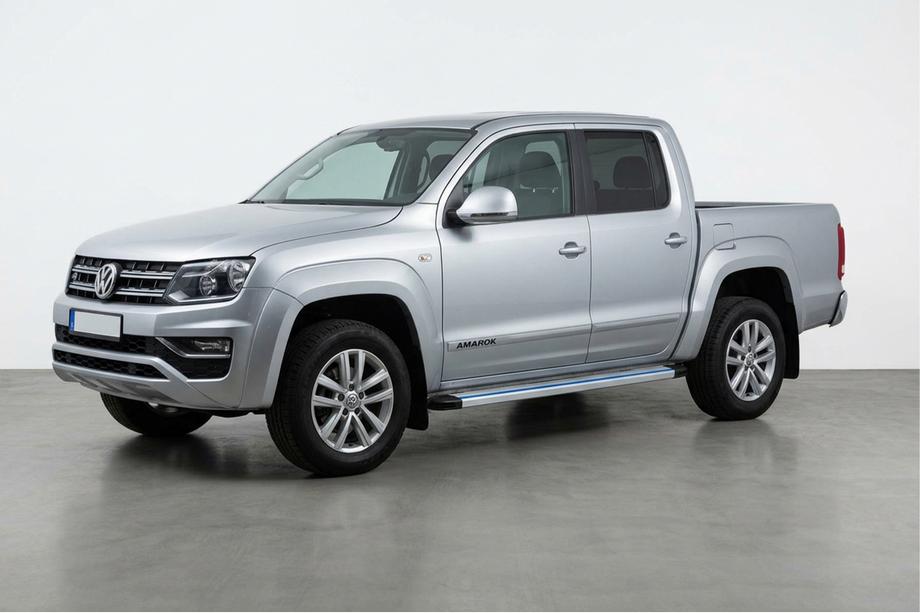 Volkswagen Amarok 2010-2022 рр. Бокові пороги Maya Blue-Grey (2 шт., Алюміній) Фото 1