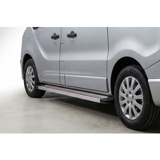Бокові пороги Maya Red-Grey (2 шт., Алюміній) Renault Trafic 2015- рр. фото 1
