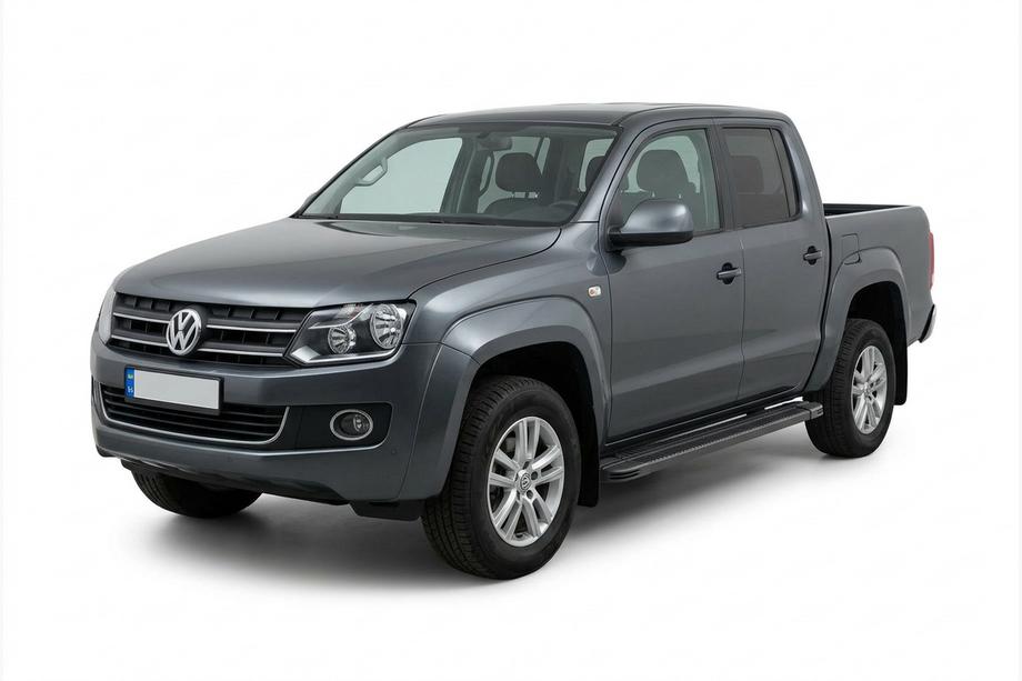 Volkswagen Amarok 2010-2022 рр. Бокові пороги Maya V1 Black (2 шт., Алюм.) Фото 1