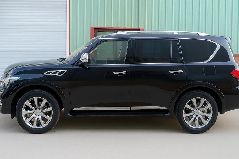 Nissan Patrol Y62 2010-2024 рр. Молдинги дверні (4 шт, хром) Фото 3