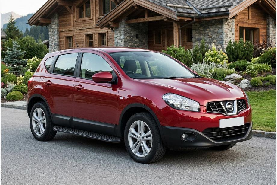Nissan Qashqai 2010-2014 рр. Бокові пороги Tayga Black (2 шт., Алюміній) Фото 1