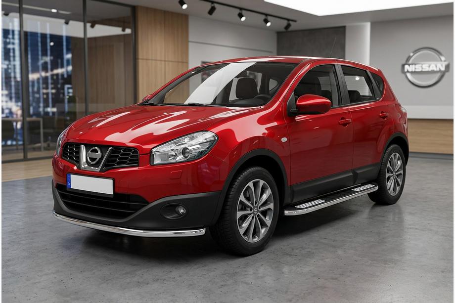 Nissan Qashqai 2010-2014 рр. Бокові пороги Tayga V2 (2 шт., Алюміній) Фото 1