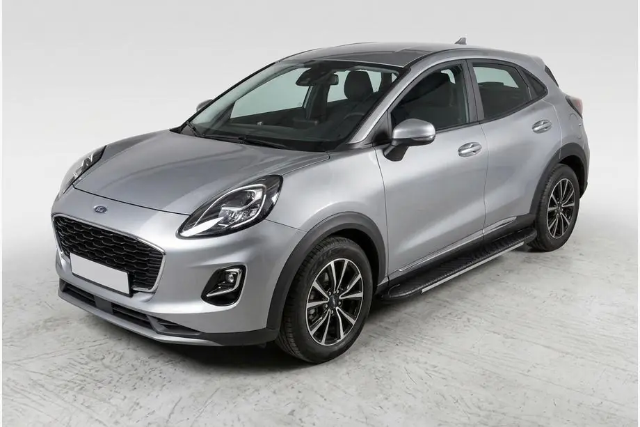 Ford Puma 2019- рр. Бокові пороги Bosphore Grey (2 шт., Алюміній) Image