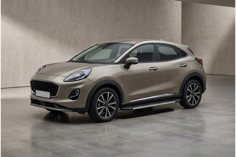 Ford Puma 2019- рр. Бокові пороги Duru (2 шт., Алюміній) Image