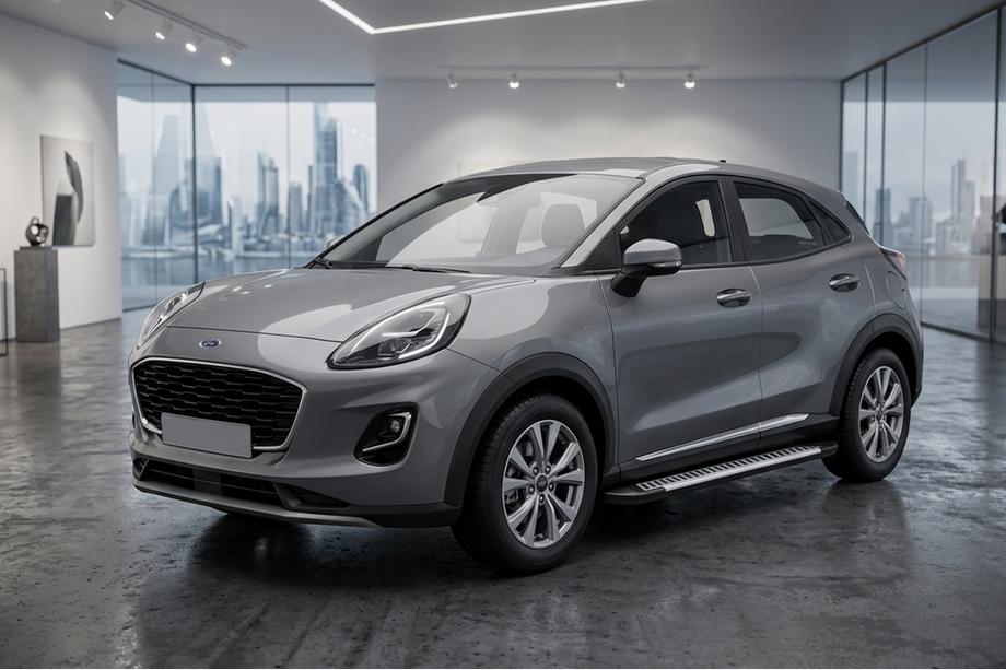 Ford Puma 2019- рр. Бокові пороги Line (2 шт., Алюміній) Image