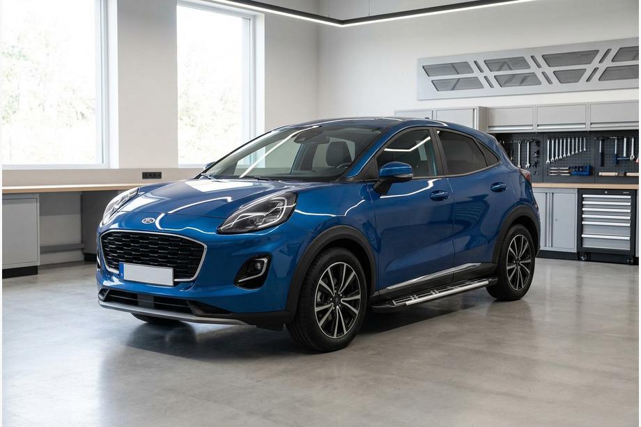 Ford Puma 2019- рр. Бокові пороги Sunrise (2 шт., Алюміній) Image