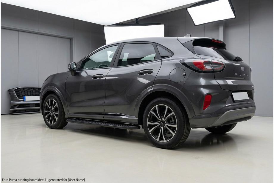 Ford Puma 2019- рр. Бокові пороги Tayga Black (2 шт., Алюміній) Фото 1