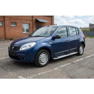 Бокові пороги Mevsim Grey (2 шт., Алюміній) Dacia Sandero 2007-2013 рр. фото 1