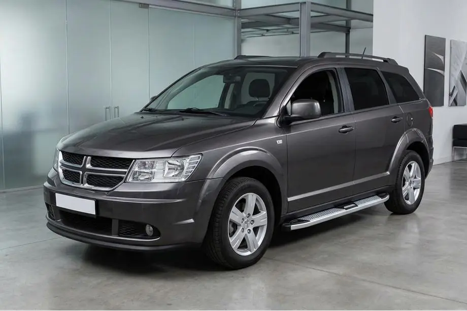 Dodge Journey 2008-2020 рр. Бокові пороги Mevsim Grey (2 шт., Алюміній) Фото 1