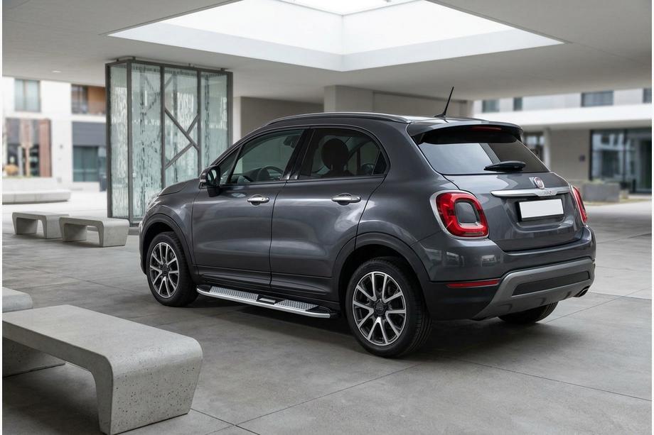 Fiat 500X 2014-2024 рр. Бокові пороги Mevsim Grey (2 шт., Алюміній) Фото 1
