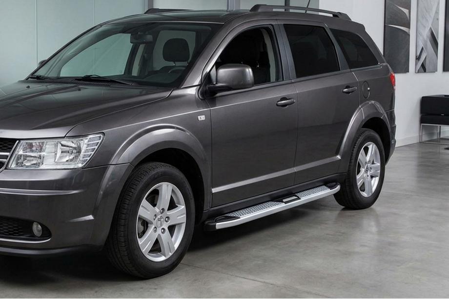 Fiat Freemont 2011-2016 рр. Бокові пороги Mevsim Grey (2 шт., Алюміній)