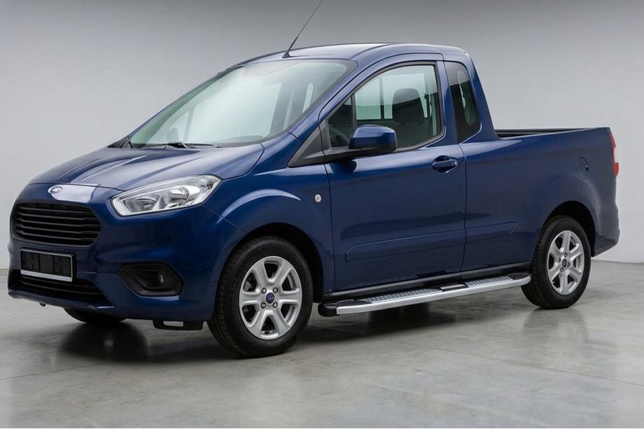 Ford Courier 2014-2023 рр. Бокові пороги Mevsim Grey (2 шт., Алюміній) Фото 1