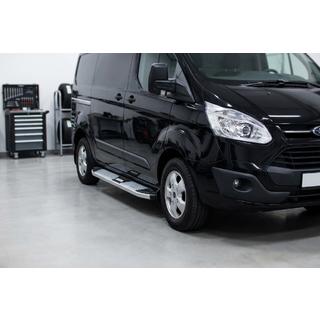Бокові пороги Mevsim Grey (2 шт., Алюміній) Ford Custom 2013-2022 рр. фото 1