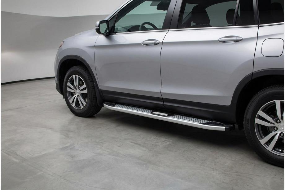 Honda Pilot 2015-2022 рр. Бокові пороги Mevsim Grey (2 шт., Алюміній) Фото 1