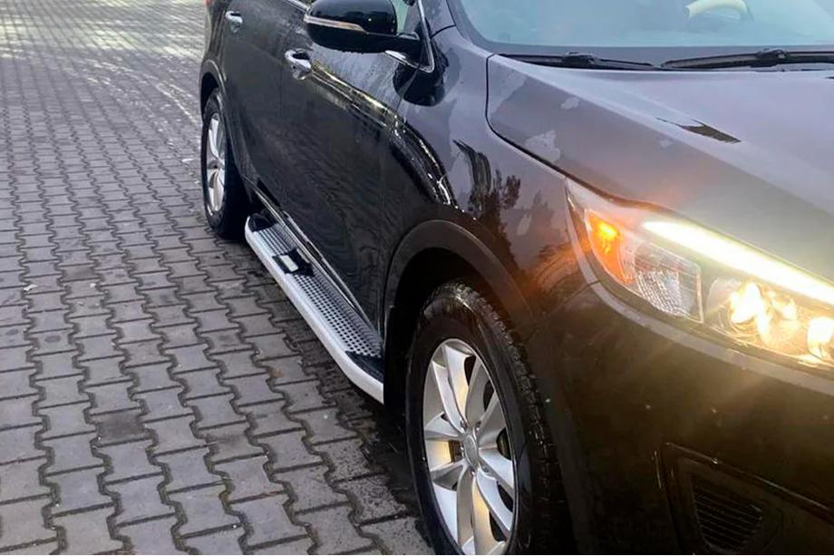 Kia Sorento III UM 2014-2020 рр. Бокові пороги Mevsim Grey (2 шт., Алюміній) Фото 1