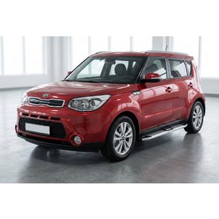 Бокові пороги Mevsim Grey (2 шт., Алюміній) Kia Soul II 2013-2018 рр. фото 1