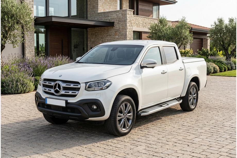 Mercedes X class 2017-2020 рр. Бокові пороги Mevsim Grey (2 шт., Алюміній) Фото 1
