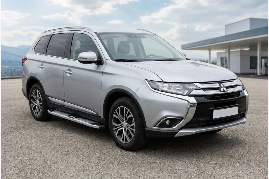 Mitsubishi Outlander 2012-2021 рр. Бокові пороги Mevsim Grey (2 шт., Алюміній) Фото 1