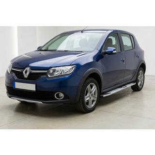 Бокові пороги Mevsim Grey (2 шт., Алюміній) Renault Sandero 2013-2022 рр. фото 1