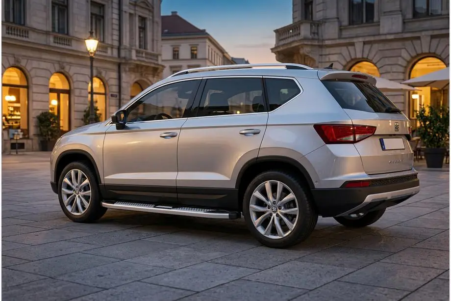 Seat Ateca 2016- рр. Бокові пороги Mevsim Grey (2 шт., Алюміній) Фото 1