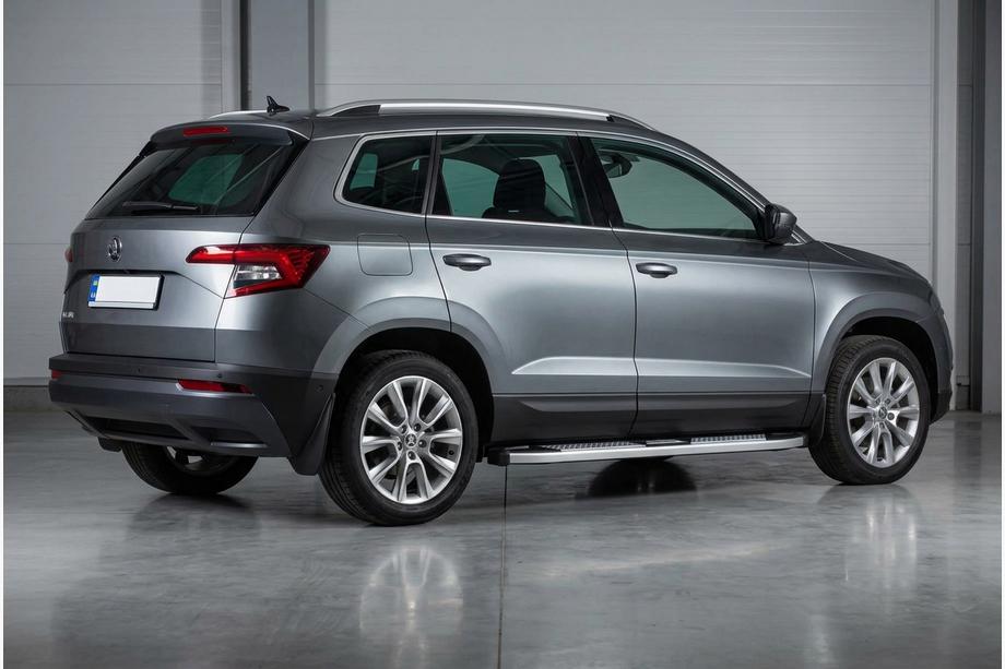 Skoda Karoq 2018- рр. Бокові пороги Mevsim Grey (2 шт., Алюміній) Фото 1
