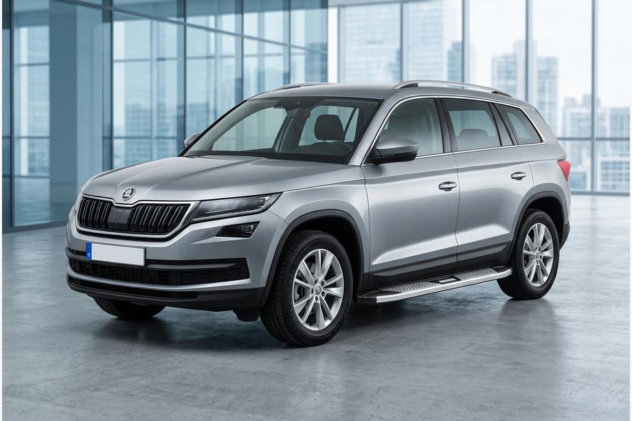 Skoda Kodiaq 2016-2023 рр. Бокові пороги Mevsim Grey (2 шт., Алюміній) Фото 1
