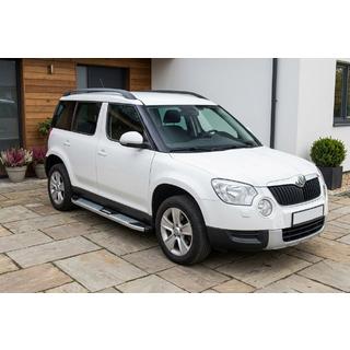 Бокові пороги Mevsim Grey (2 шт., Алюміній) Skoda Yeti 2009-2017 рр. фото 1