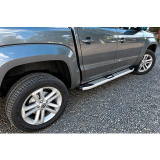 Бокові пороги Mevsim Grey (2 шт., Алюміній) Volkswagen Amarok 2010-2022 рр. фото 1
