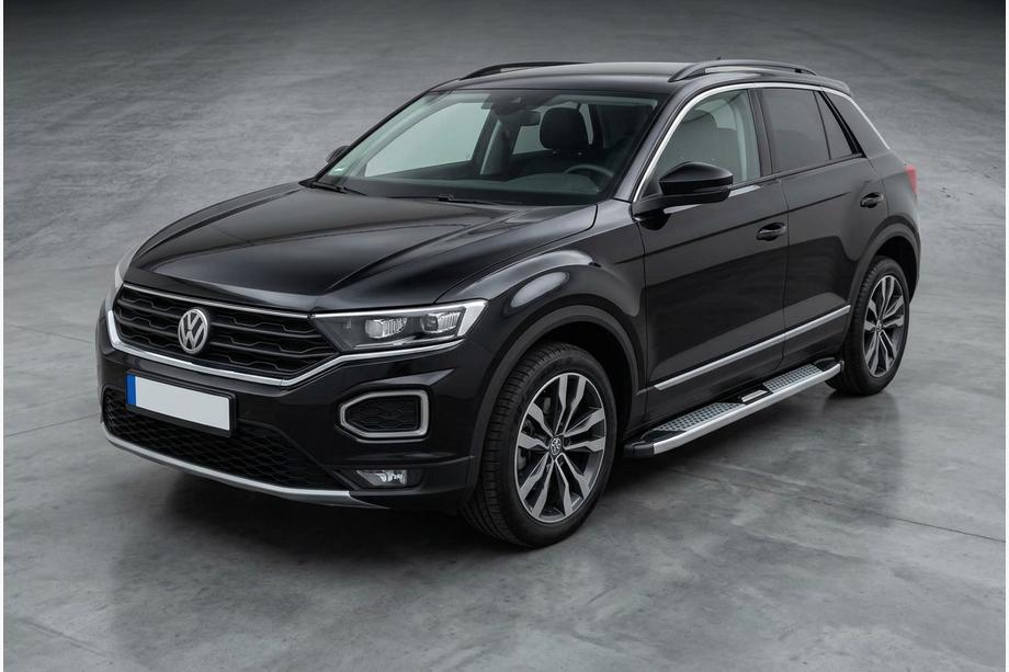 Volkswagen T-Roc 2017-2025 рр. Бокові пороги Mevsim Grey (2 шт., Алюміній) Фото 1