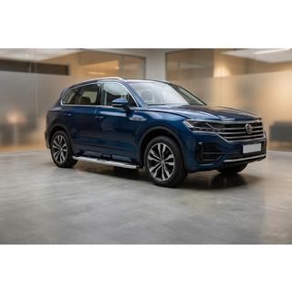 Бокові пороги Mevsim Grey (2 шт., Алюміній) Volkswagen Touareg 2018- рр. фото 1