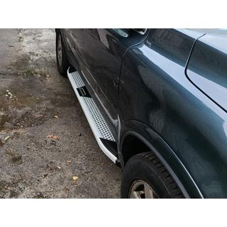 Бокові пороги Mevsim Grey (2 шт., Алюміній) Volvo XC90 2002-2014 рр. фото 3