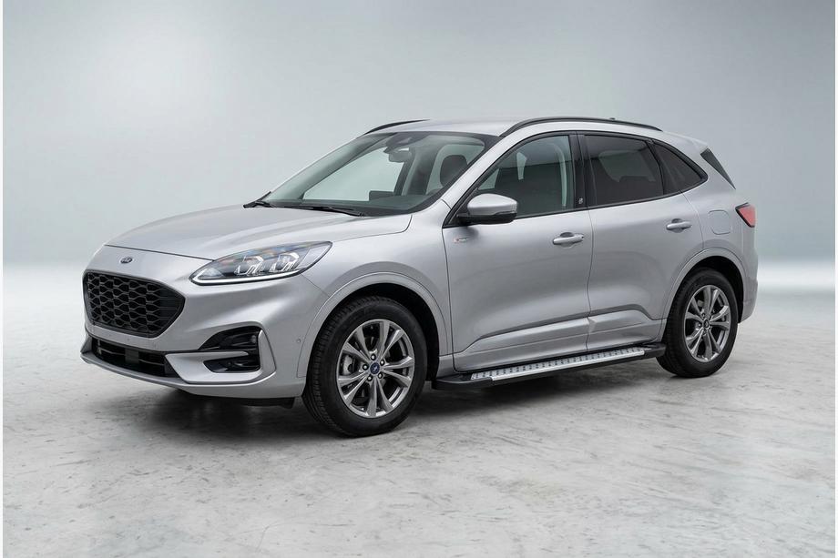 Ford Kuga/Escape 2019- рр. Бокові пороги Allmond Grey (2 шт., Алюміній) Фото 1