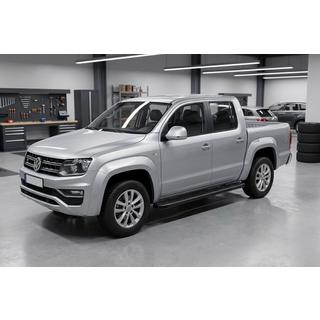 Бокові пороги Maya V2 Black (2 шт., Алюміній) Volkswagen Amarok 2010-2022 рр. фото 1