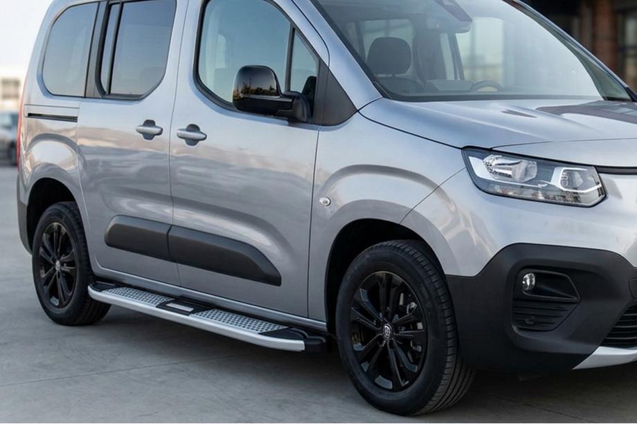 Opel Combo 2019- рр. Бокові пороги Mevsim Grey (2 шт., Алюміній) Фото 1