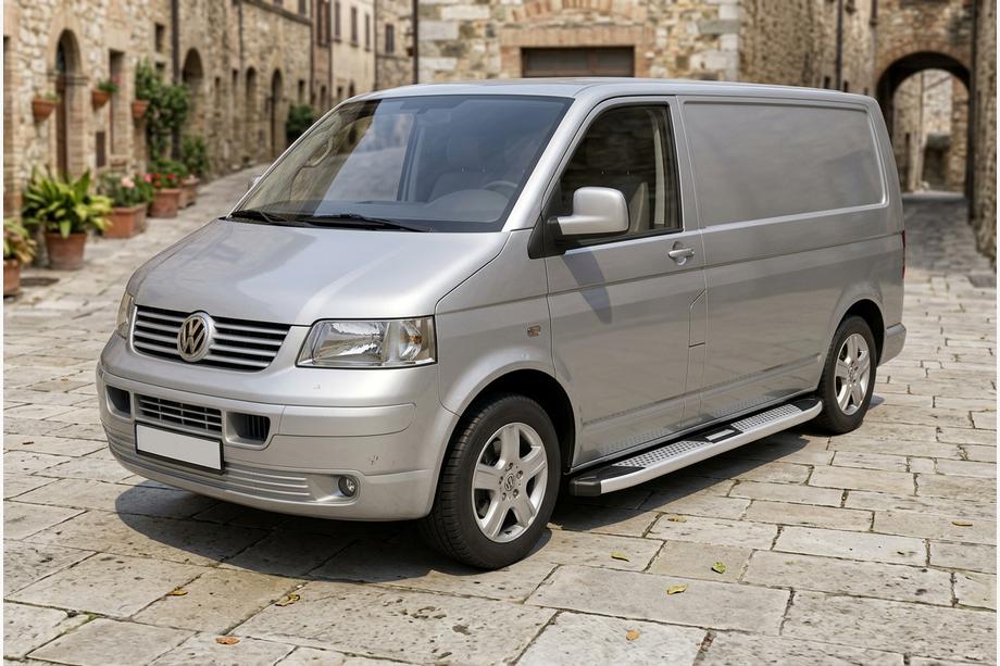 Volkswagen T5 Multivan 2003-2010 рр. Бокові пороги Mevsim Grey (2 шт., Алюміній) коротка база