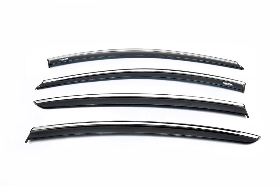 Renault Fluence 2009-2016 рр. Вітровики з хромом (4 шт, Niken Chrome) Фото 2