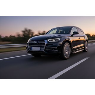 Бокові пороги Vision New Grey (2 шт., Алюміній) Audi Q5 2017-2025 рр. фото 1