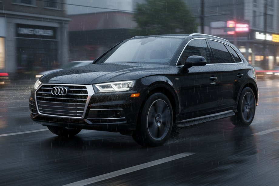Audi Q5 2017-2025 рр. Бокові пороги Tayga Black (2 шт., Алюміній) Фото 1