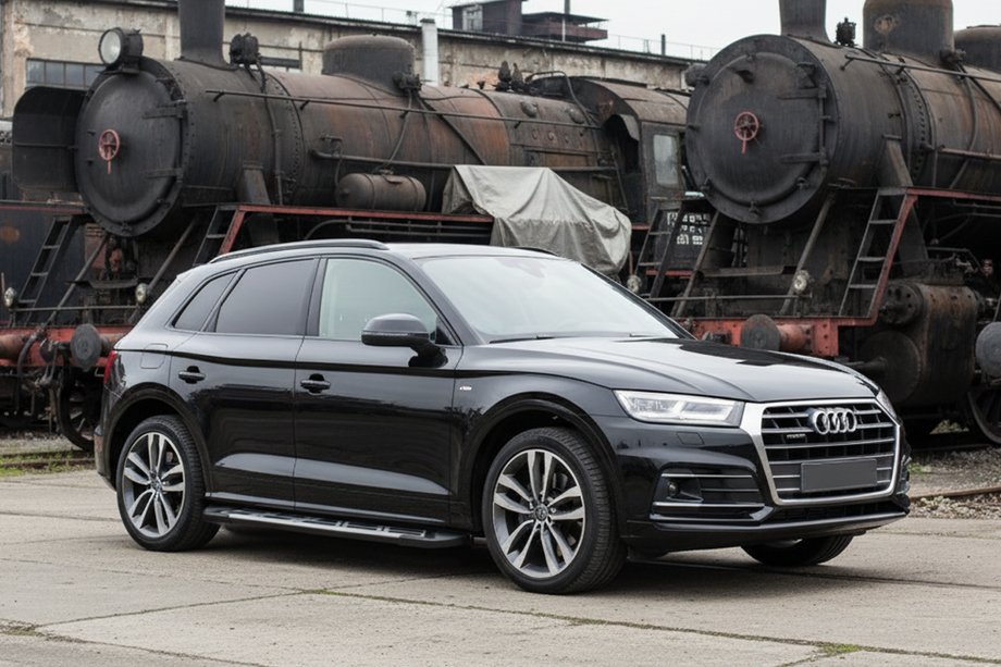 Audi Q5 2017-2025 рр. Бокові пороги Sunrise (2 шт., Алюміній) Фото 1