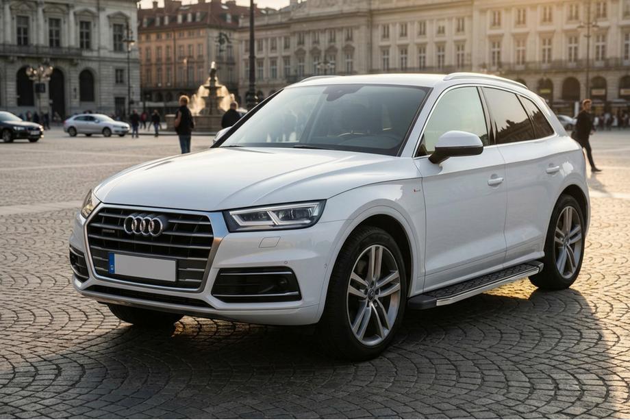 Audi Q5 2017-2025 рр. Бокові пороги BlackLine (2 шт., Алюміній) Фото 1