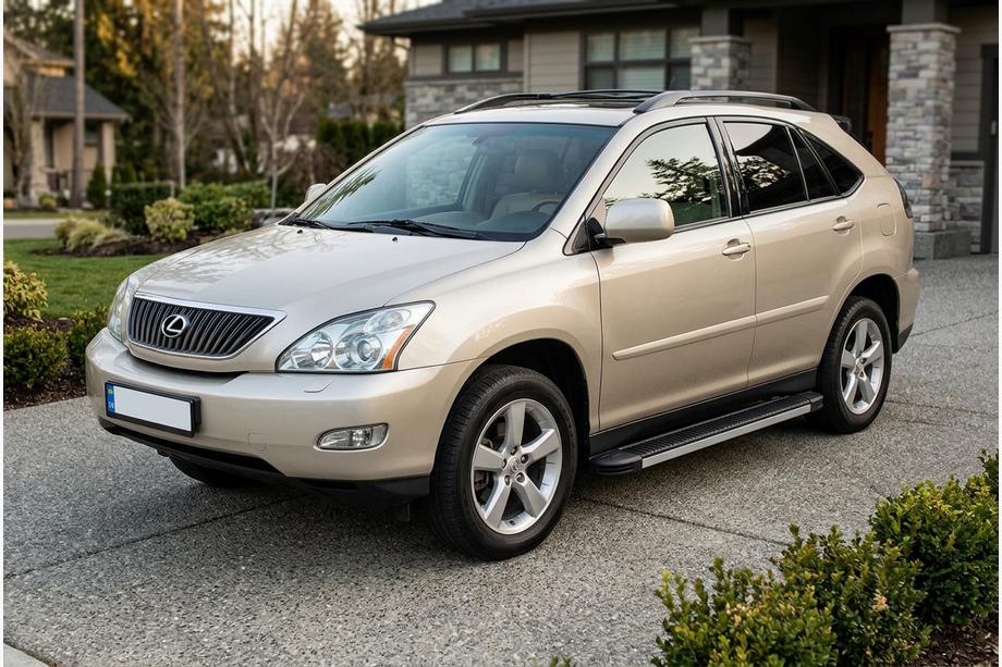 Lexus RX 2003-2009 рр. Бокові пороги Maya V1 (2 шт., Алюміній) Фото 1