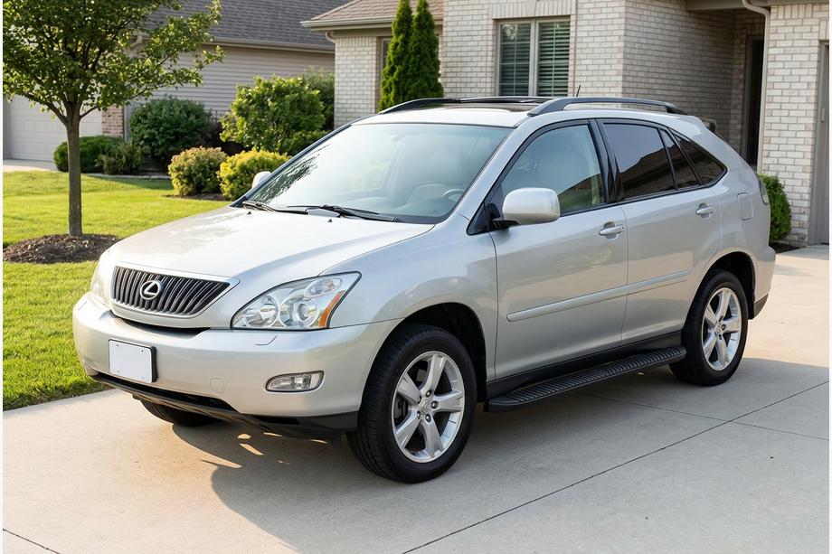 Lexus RX 2003-2009 рр. Бокові пороги Tayga Black (2 шт., Алюміній) Фото 1