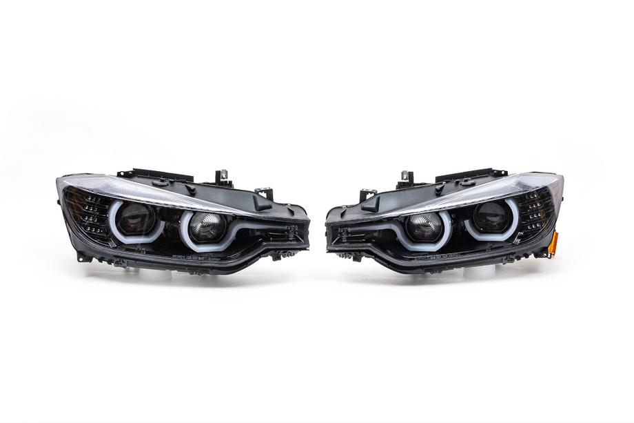 BMW 3 серія F30/F31 2012-2019 рр. Передні фари Xenon з LED габаритом 2012-2015 (2 шт) Чорна Image