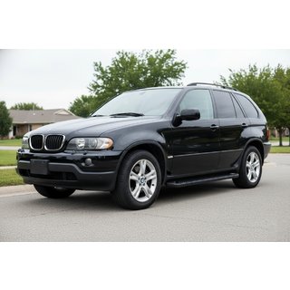 Бокові пороги Allmond Black (2 шт, алюм.) BMW X5 E53 1999-2006 рр. фото 1