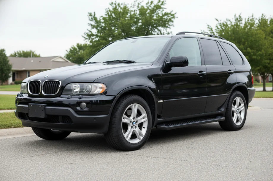 BMW X5 E53 1999-2006 рр. Бокові пороги Allmond Black (2 шт, алюм.) Image
