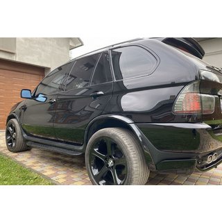 Бокові пороги Bosphorus Black (2 шт, алюм.) BMW X5 E53 1999-2006 рр. фото 1