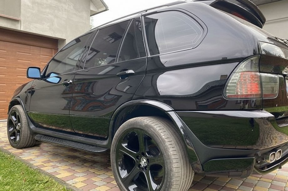 BMW X5 E53 1999-2006 рр. Бокові пороги Bosphorus Black (2 шт, алюм.) Image