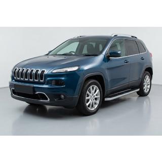 Бокові пороги Tayga Grey (2 шт., Алюміній) Jeep Cherokee KL 2013- рр. фото 1