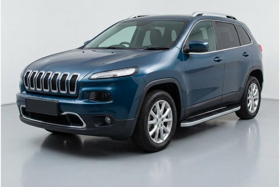 Jeep Cherokee KL 2013- рр. Бокові пороги Tayga Grey (2 шт., Алюміній) Фото 1
